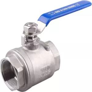 DERNORD 풀 포트 볼 밸브 스테인리스 스틸 304 물 오일 가스용 중장비(파란색 잠금 손잡이 포함)