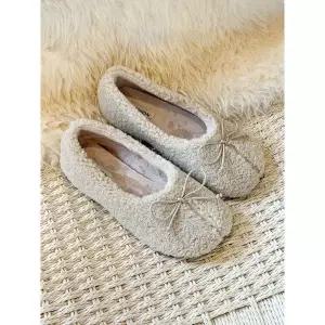 [하프클럽/]리본 부클 플랫슈즈 1cm