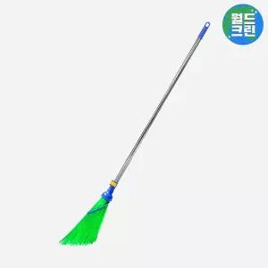 [월드크린] 개량비 소 원터치 1단 스텐 도로 빗자루 싸리비 도로비 실외 마당 제설