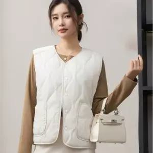 심플 캐주얼 초경량 여성조끼 가을겨울 보온 방한조끼