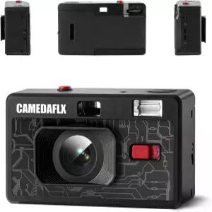 CAMEDAFLX 135SC 필름 카메라 35mm 초점 없음 재사용 가능한 플래시 내장 AAA 배터리로 구동(필름 및