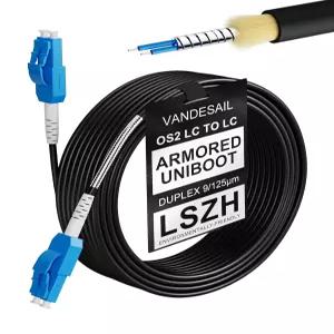 반데사일 30M 유니부트 LC-LC 싱글 모드 광섬유 케이블 OS2 야외 장갑 SMF 듀플렉스 9 /125um 점퍼 광학
