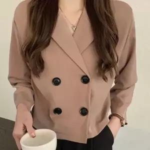 더블버튼 크롭 자켓 카라 디테일 간절기 아우터 겨울 방풍 바람막이 플리스 후드 다운 점퍼 코트 가을