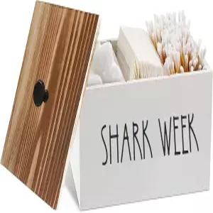 욕실용 탐폰 홀더 농가 패드 오르가인지에 용기 뚜껑이 있는 소박한 나무 욕실 수납함 이동식 칸막이