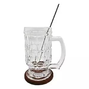 MZ세대 하이볼 잔 400ml 원목받침 티스푼 3종세트