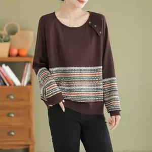 은창스칸디 패턴 나그랑 니트 티셔츠 스웨터 상의 니트 가을 티셔츠 여성 겨울 보온 사무실 실내