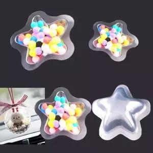 고품질 PVC만들기세트 반구형 만들기세트 별디자인 투명스노우볼 (WFKDG27)