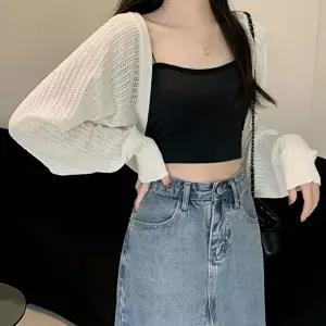 소재 여름 펀칭 여자 시원한 가디건 얇은 볼레로 (KYR-WFGUNH2)