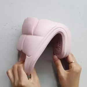 핑크 구름슬리퍼 뚱카롱 쿠션 슬리퍼 여성용