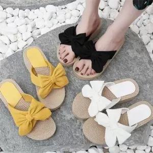 예쁜 인기 여성 리본 슬리퍼 감성 굽높은 발편한 굽있