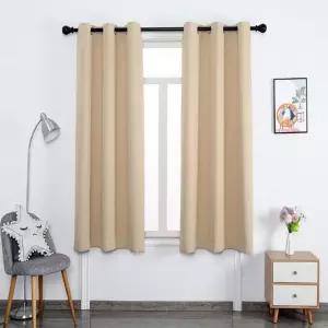 고품질 트왈라잇 아일렛 암막커튼 2장 침실 창문 핑크베이지 (WFKDVQB)