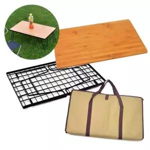 우드상판 캠핑식탁 우드경량식탁 프레임 휴대용캠핑테이블 (WFKC50J)