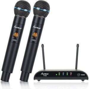 Asmuse 무선 듀얼 있는 핸드헬드 UHF 블루투스 KTV 노래방 수신기가 교회 시스템