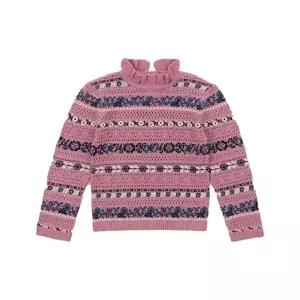 [미샤앤퍼프]키즈 아일릿 리본 패턴 파멜라 니트 앤틱로즈 K2000W25 0D2