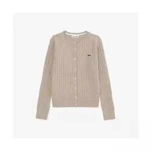 라코스테 LACOSTE 여성 케이블 크루넥 가디건 AF092E-55N 02S AF092E-55N02S 151418