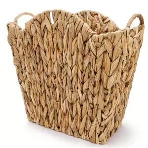 오르보우 위커 쓰레기통 손잡이가 내장된 손으로 짠 욕실용 라탄 침실 사무실 세탁 유틸리티 룸용 물