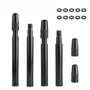 호환 프레스타 밸브 익스텐더 1세트 (캡 포함) CNC 아노다이징 처리된 알루미늄 자전거 스템 50mm 섹션 로