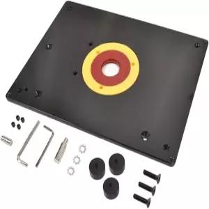 가이드 핀 및 스냅 링이 있는 빅 혼 18101 9인치 x 12인치 라우터 테이블 삽입 플레이트