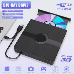 CD롬 플레이어 외장 블루레이 드 휴대용 3D CD DVD USB 30 -C 듀얼 포트 노트북 PC용