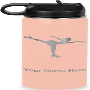 그램 개인 맞춤 물병 롤러 스케이터 플립탑 빨대로 단열 처리된 스테인리스 이중 벽 진공 청소기 각인