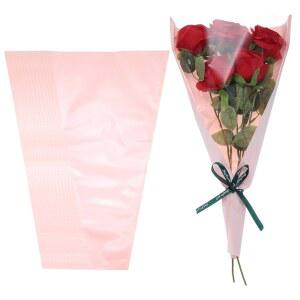 파티킬 포장 가방 크래프트 페이퍼 100팩 결혼식 생일 졸업 기념일 선물용 핑크 꽃다발 슬리브 17 3x11x3