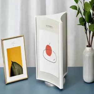 카페 식당 메뉴판 회전형꽂이A4(1 3)(3면 흰색) 4759아크릴 POP 테이블 가격표 쇼케이스 형3 블랙3 조립식