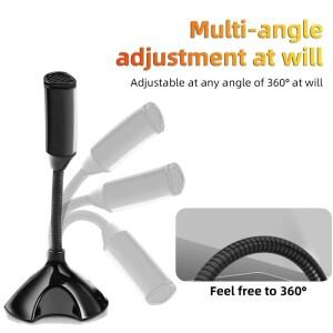 휴대용 고 조절 가능 USB 미니 소형 호환 마이크 노트북 및 컴퓨터 스튜디오 노래 게임 스트리밍용 스탠드