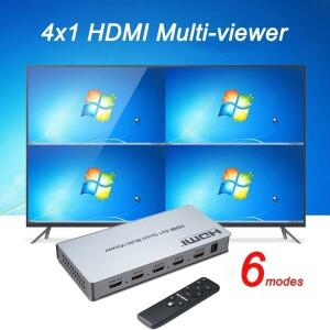 1080P 4x1 HDMI 멀티뷰어 4포트 쿼드 화면 분할기 플스호환 카메라 PC TV용 심리스 스위치