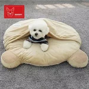 소형펫용 이불달린 큰포켓형 원방석 베이지 U124595