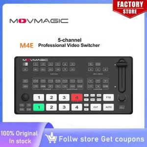 MOVMAGIC M4E 5CH NDI 및 USB HDMI 호환 비디오 스위처 라이브 스트리밍 녹화용 5.5