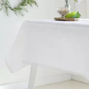 리린 레이스 린넨 화이트 식탁보 6인 130x180cm