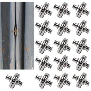 Ytesery 16쌍 마그네틱 커튼 클립, 얇은 커튼을 위한 무게 자석, 자석 닫힘으로 빛이 새는 것을 방지하고 강한 무거운 자석이 있는 양면