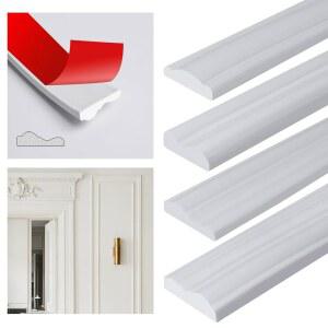 필 앤 스틱 패널 몰딩 트림, 자가 접착식 벽 스트립, 가정 장식용 유연한 의자 레일 클래식 트림(1.3인치*10피트)