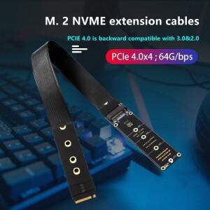 듀얼 프로토콜 PCIE4.0 M.2 M 키 NVME 연장 케이블 라이저 카드 SSD 어댑터 2230 2242 PCI-e / NGFF SATA