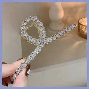 큐빅 진주 보석 헤어 집게핀 올림머리 장식 대형 반묶음 삔 포인트 코디 여성스러운