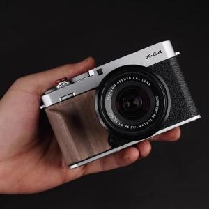 호환 Fuji XE4 카메라 그립 교체 액세서리 (3M 테이프 포함)용 목재 손잡이 홀더 논슬립 스티커