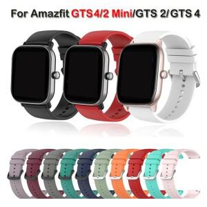 호환 20mm 실리콘 시계 밴드 10팩  Active 2/GTR mini/GTS 2-4/Bip 3/U 스마트워치와 호환되는 교체 스트랩