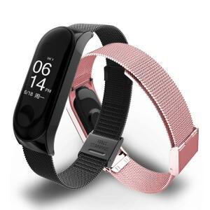 호환 샤오미 Mi Band용 스마트 워치 6 5 4 3 밴드 슬리버 스테인레스 스포츠 Smartwatch Correas