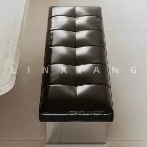 인테리어 벤치의자 스테인레스 라운드 다이닝 긴 홈