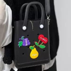 젤리 롱타임헬씨 방수가방 과일 크로스백 기념 미니 비비드 굿즈 어린이집 선물 EVA 블랙