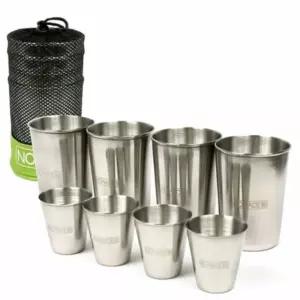 스텐 맥주 소주컵 8P 등산물컵 스텐리스컵 등산용물컵