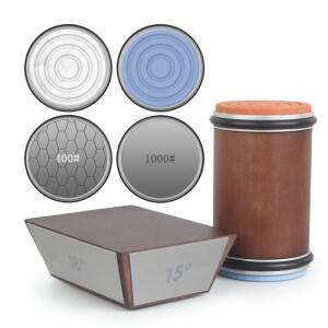 목재(4각)롤링 나이프 샤프너 15/18/20/22 ° 롤러 전문 연삭 시스템 다이아몬드 샤프닝 스톤