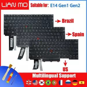 LIAN MO 교체 키보드 레노버 씽크패드 E14 Gen1 Gen2 01XY017 01XY066