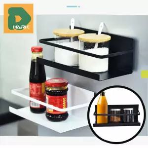 주방 냉장고자석선반 2개 싱크대 홀더 마그네틱 랙 무타공 부착형 현관문 자석형 거치대 수납 정리