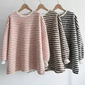 빅사이즈티 V935L512 줄무늬보송양털티셔츠 NM  44784645)