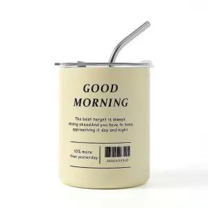 보온보냉 스테인리스 빨대 텀블러 320ml 뚜껑텀블러