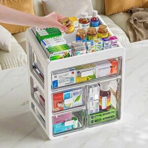 미니약장 정리함 캐비닛 보관함 상비약 캡슐 미디엄 중형 약봉지 서랍 정리 대용량