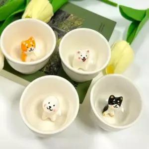 핸드메이드 도자기 강아지 모양 술잔 친구 집들이 신혼 생일 선물 컵