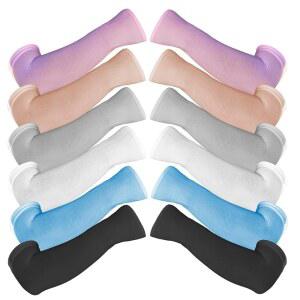 남성용 자외선 차단 팔 소매 6쌍 쿨링 타투 커버, 선 컴프레션 슬리브 통기성 멀티컬러