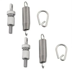 선반 드럼용 루이워 6PCS 페달 스프링 실버 2피스 후크 행거 블록 베이스 드럼 텐션 어셈블리 스테인리스 스틸 타악기 하드웨어 구성품